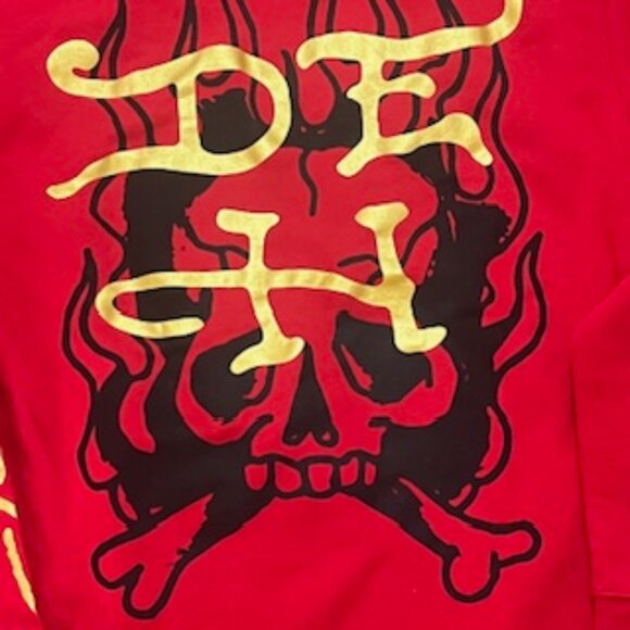 NEW Ed Hardy Tattoo Dragon Hoodie Men’s Size Large Red Sweatshirt NWT - Picture 4 of 11